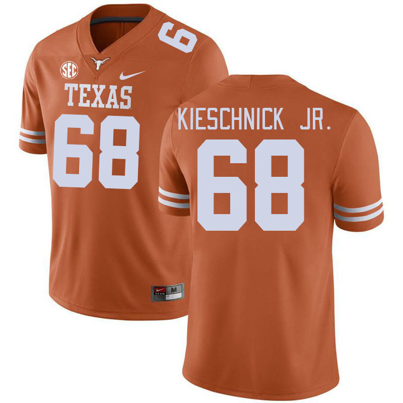 Texas Longhorns #68 Brooks Kieschnick Jr. SEC Conference College Football Jerseys Stitched Sale-Orange